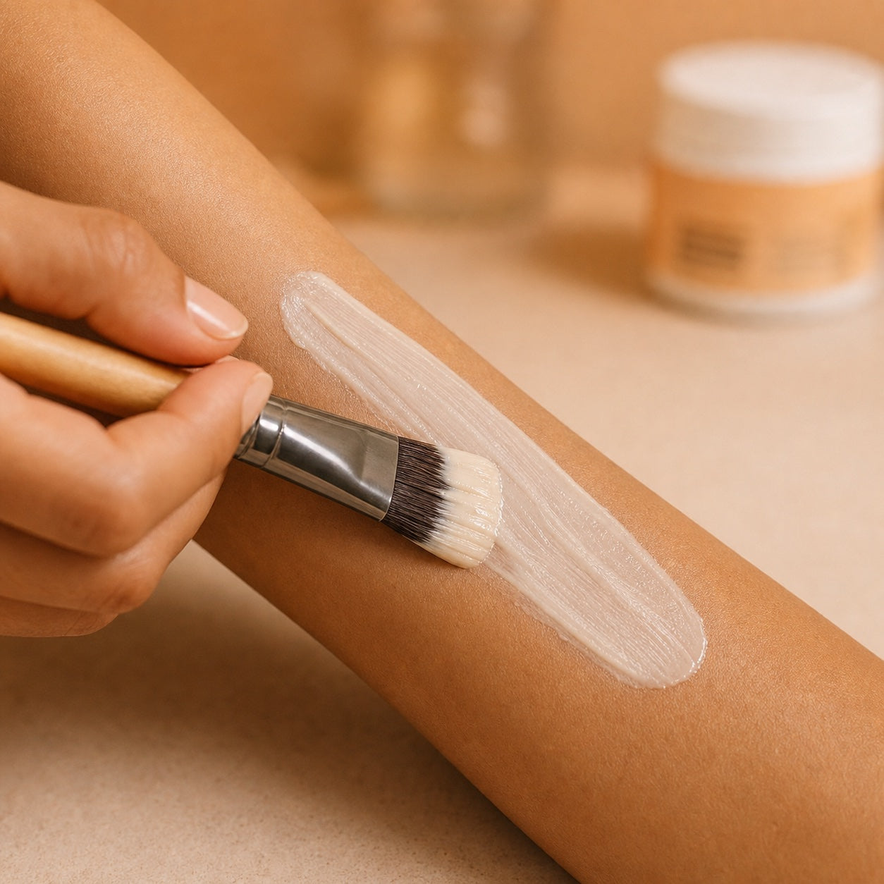 Polish being applied with brush