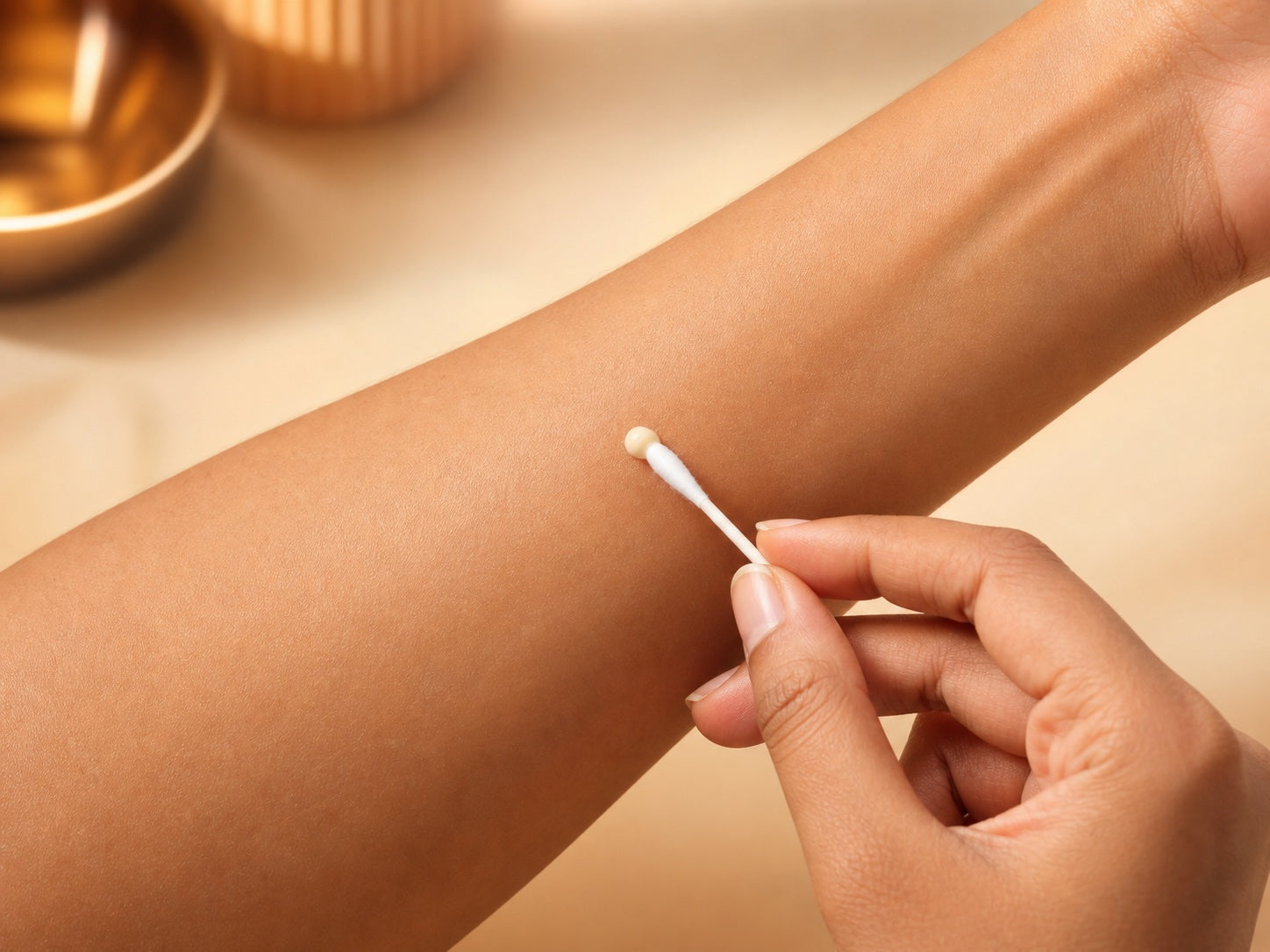 Patch test on inner arm